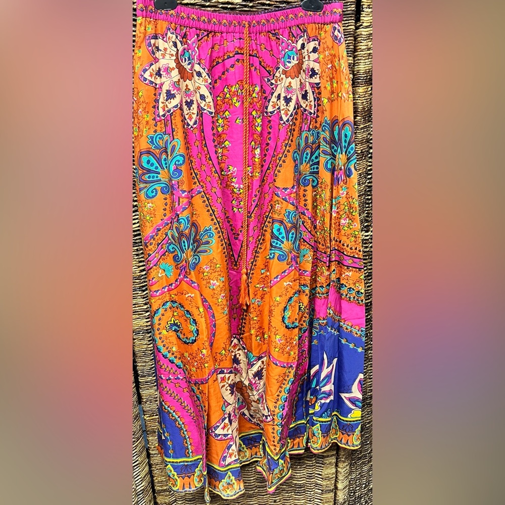 Mix Nouveau- Colorful‎ Floral A-Line Skirt, Medium